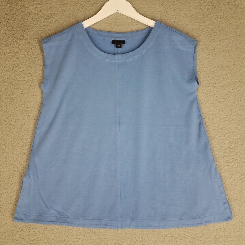 J. Jill Blouse Women's Small Petite Blue Casual Capsule Oversized Boxy Office